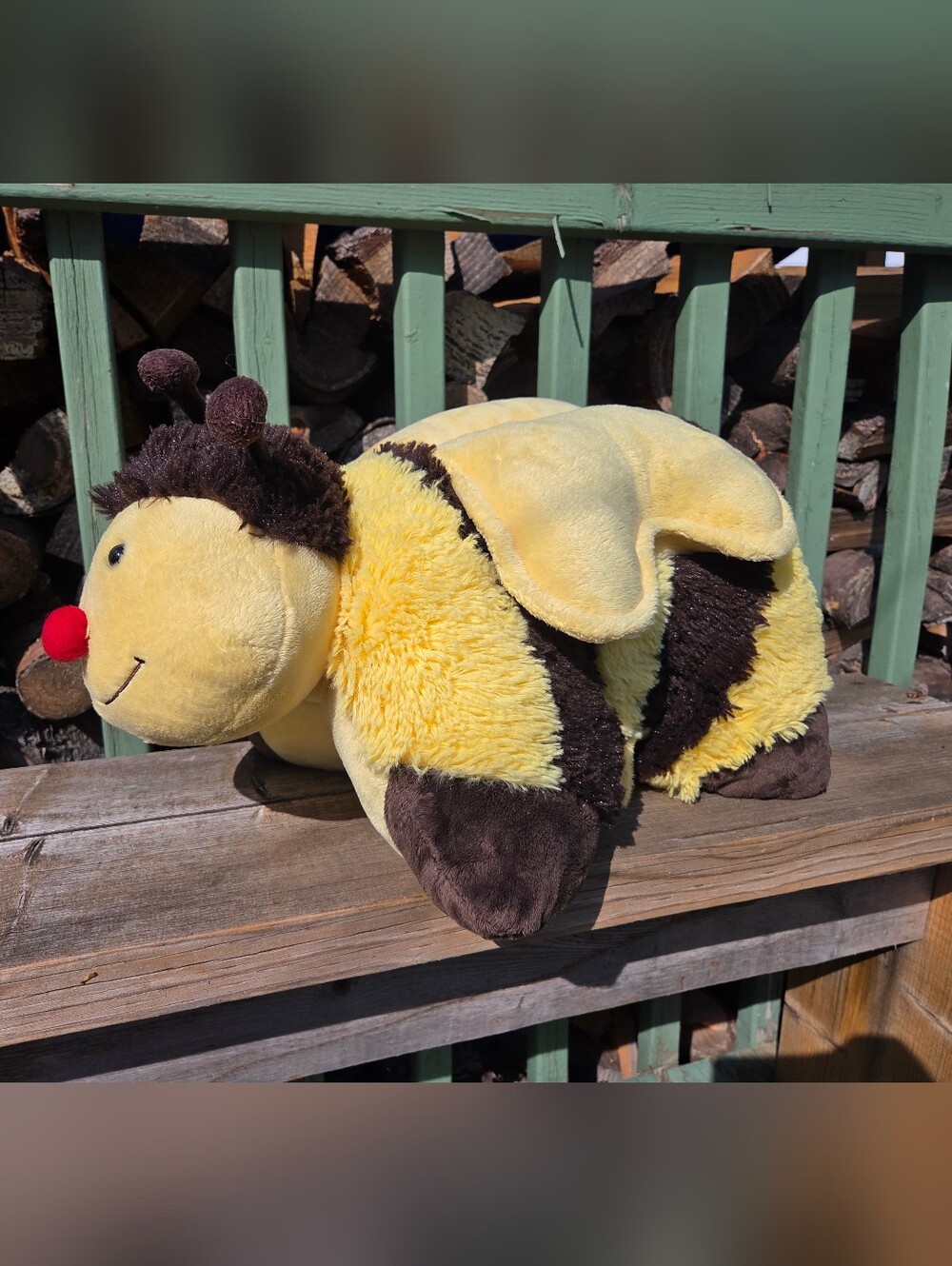 Pillow Pet Yellow & Brown Bee Pillow Plush Toy